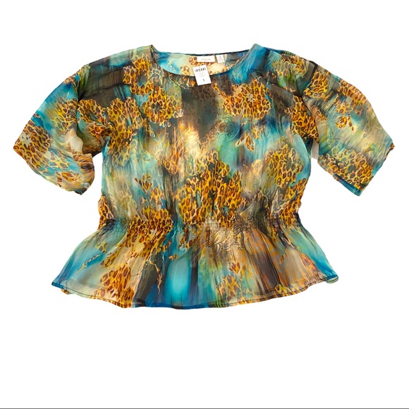 Chico's Tops - Chico’s sheer peplum blouse size 3 XL